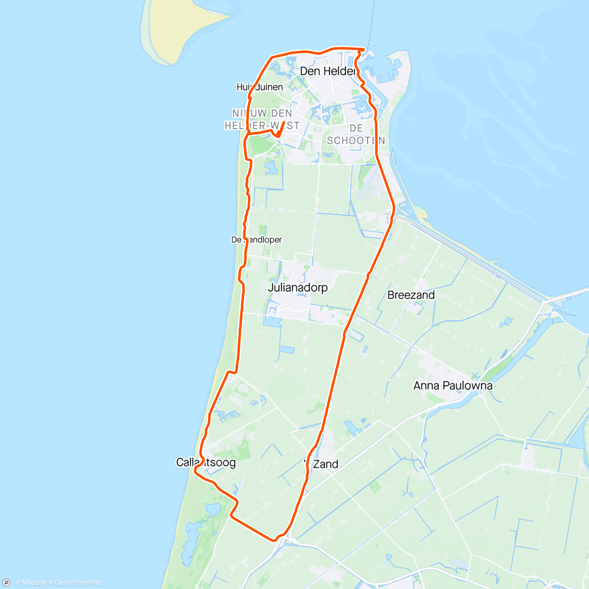 Map of the activity, Callantsoog cruise… ☀️🚴🏻