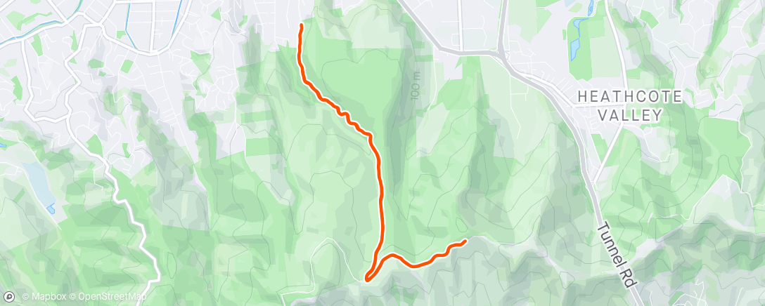Map of the activity, Rapaki run