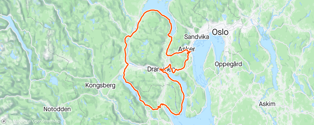 Map of the activity, Sylling-Vikersund-Hokksund-Eidsfoss-Sande-Svelvik-Lier-Røyken