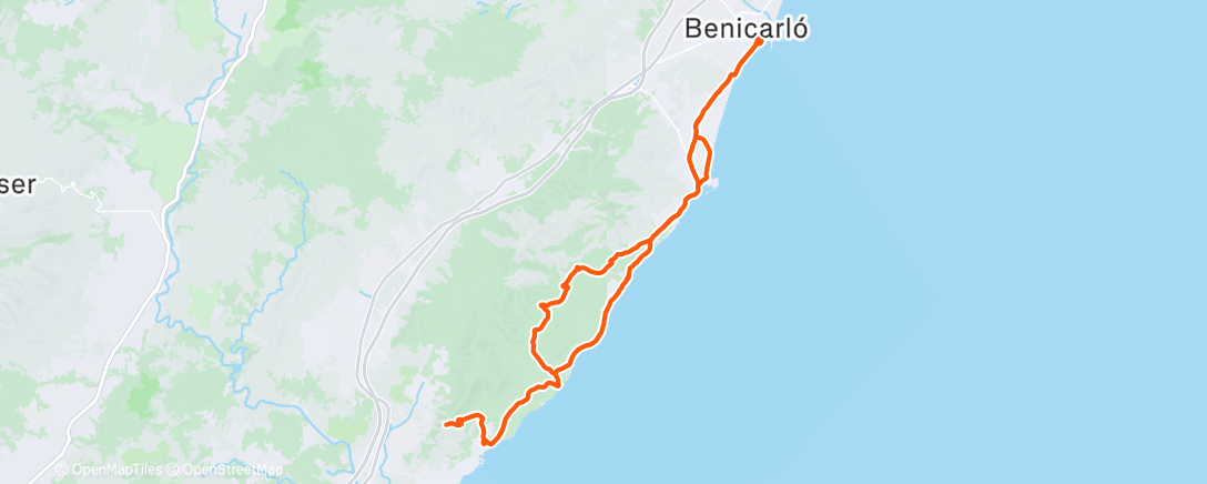 Map of the activity, Vuelta ciclística por la mañana