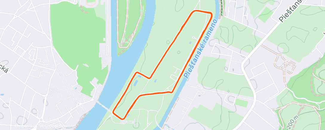 Карта физической активности (Silvestrovský beh Piešťany 2025 (5km))