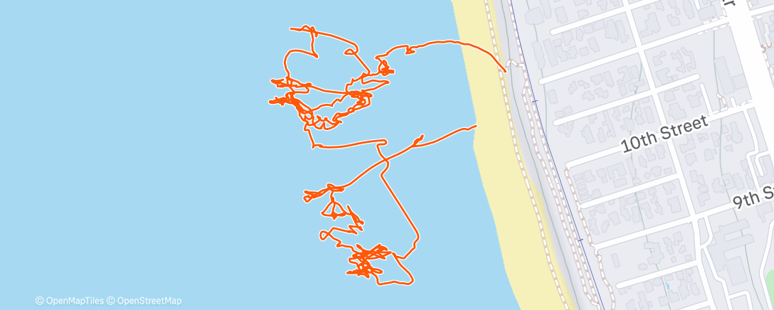 Map of the activity, Morning Surfing