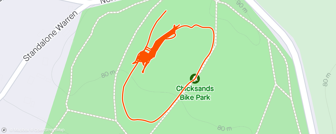 Map of the activity, Short sesh in Chicksands