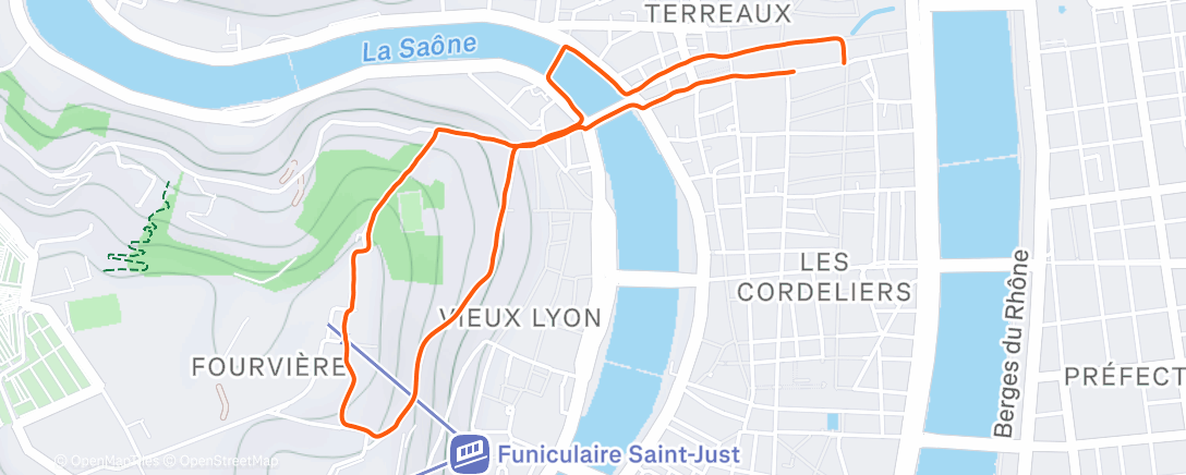 Map of the activity, Morning Run