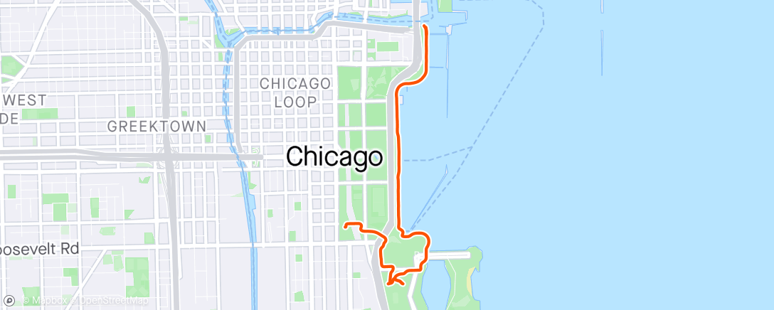 Map of the activity, Chicago bikes to boat