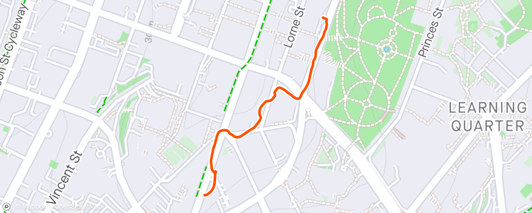 Map of the activity, Evening Walk to David O'Doherty