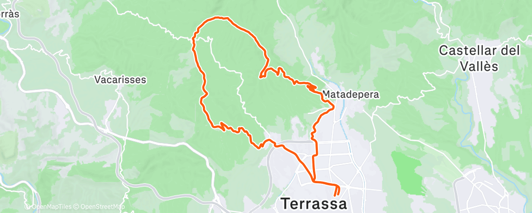 Map of the activity, Christmas ride con txirimiri