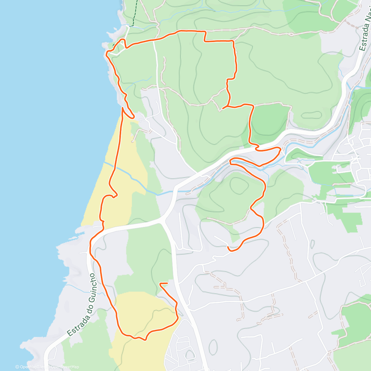 Map of the activity, Dunas da Cresmina - Guincho - Abano circular jog