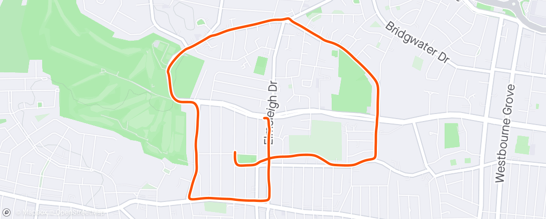 Map of the activity, Evening Run