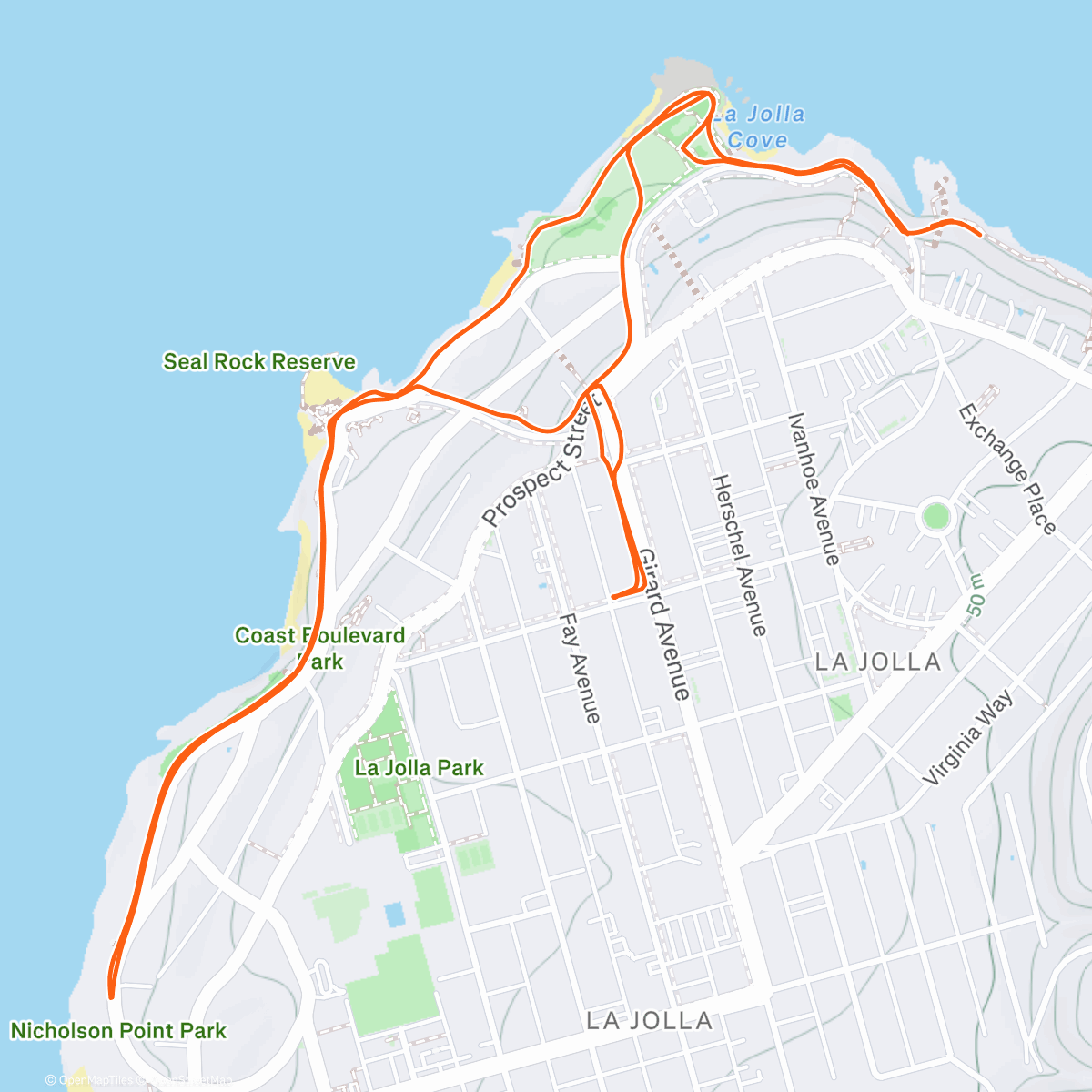 Map of the activity, La Jolla!