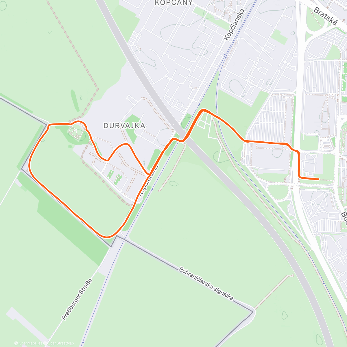 Map of the activity, Vojensky cintorín