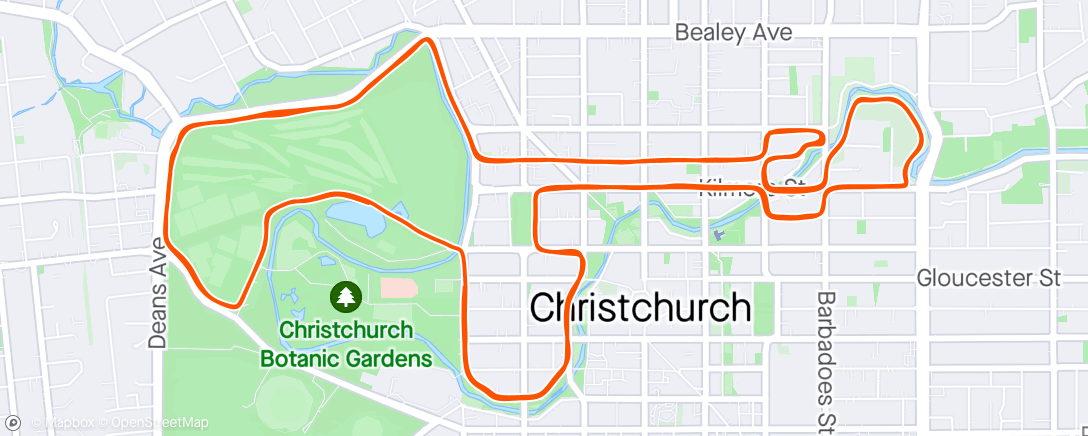 Map of the activity, Chch Half Marathon