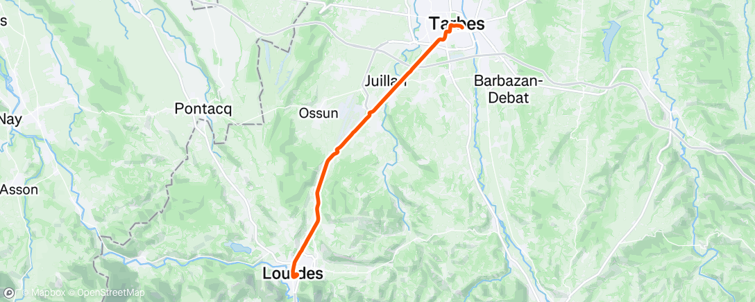 Map of the activity, Semi-Marathon Lourdes-Tarbes