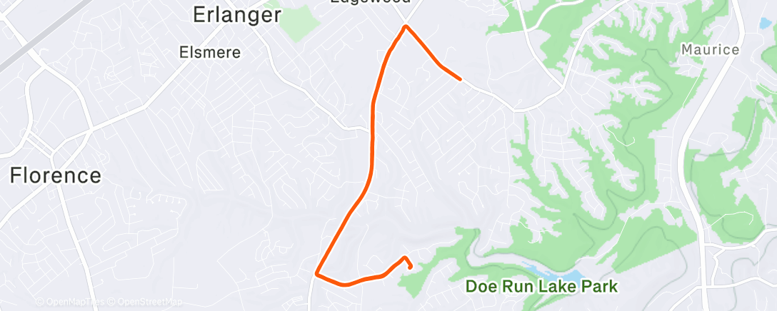 Map of the activity, Morning Run
