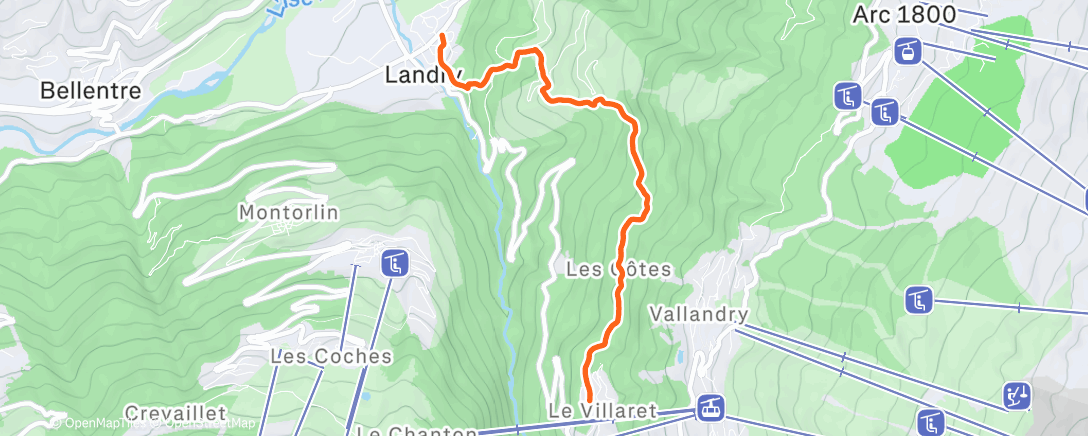 Map of the activity, Trail dans l'après-midi