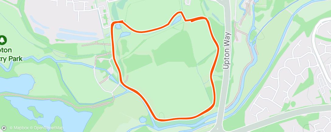 Map of the activity, Sixfields Upton parkrun - quickest time in a while 😊😊