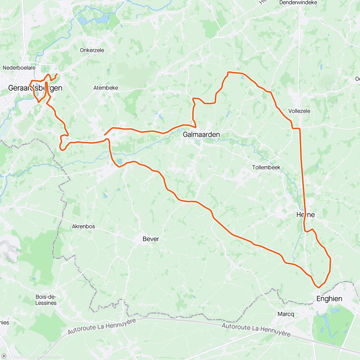 活动地图，ROUVY - Challenge Geraardsbergen | Belgium 40 km