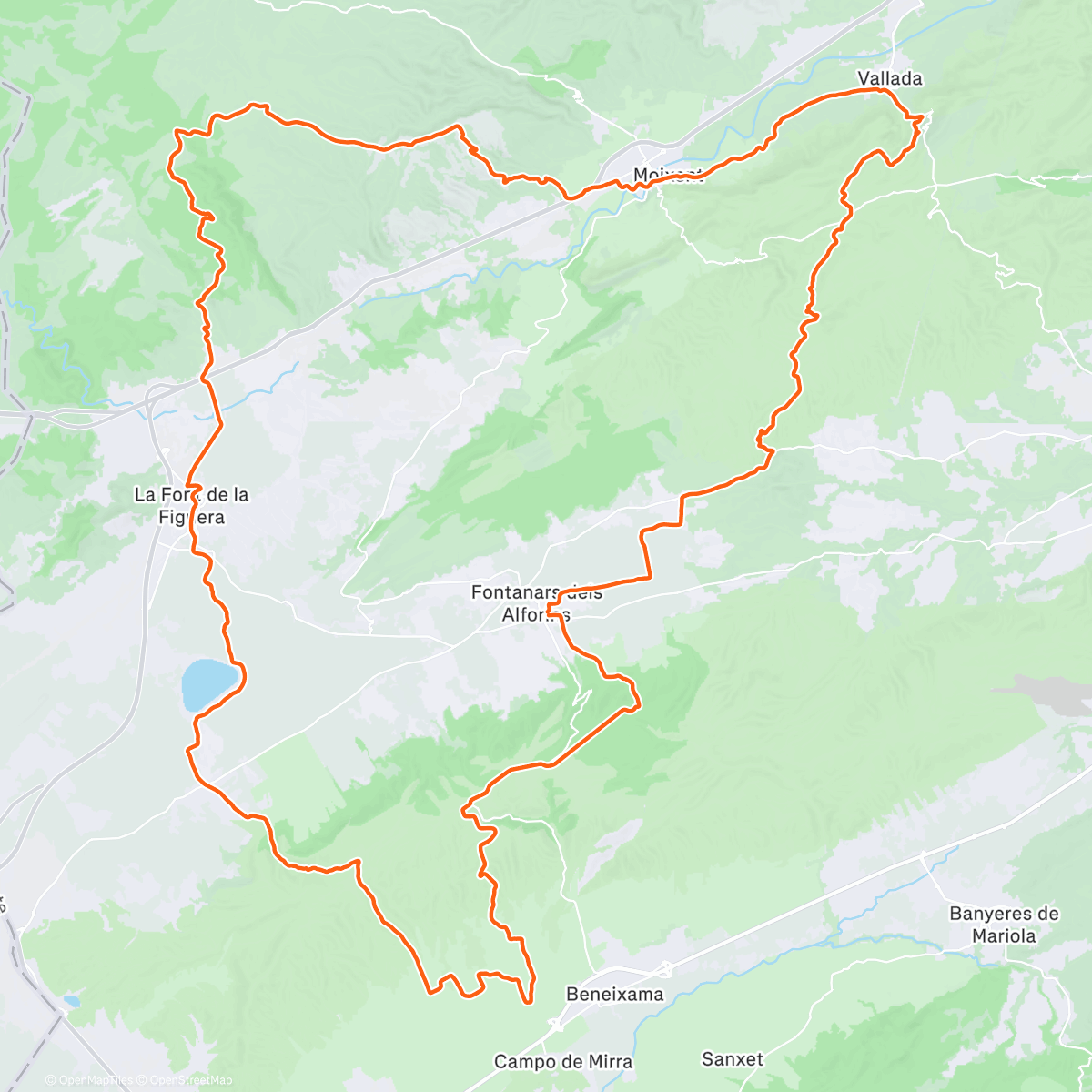 Map of the activity, Bicicleta de montaña matutina