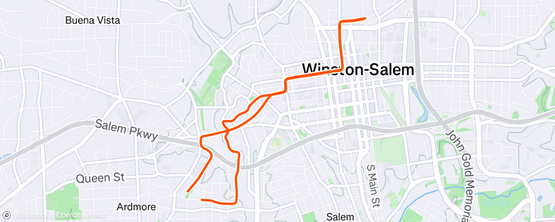 Map of the activity, Evening Ride
