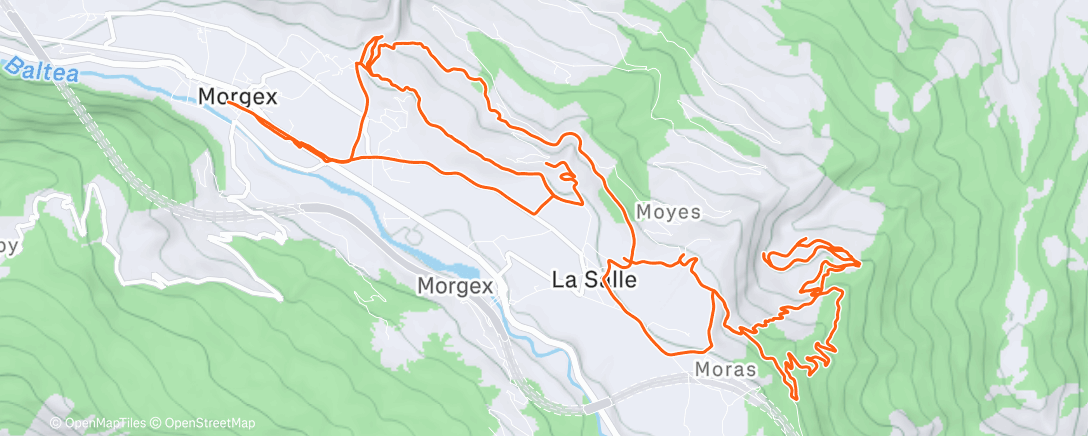 Map of the activity, Lunch Mountain Bike Ride