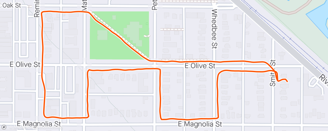 Map of the activity, Neighborhood Run CCW