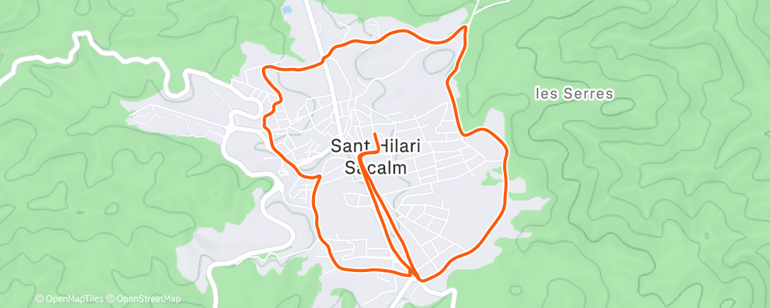 Map of the activity, Carrera de noche