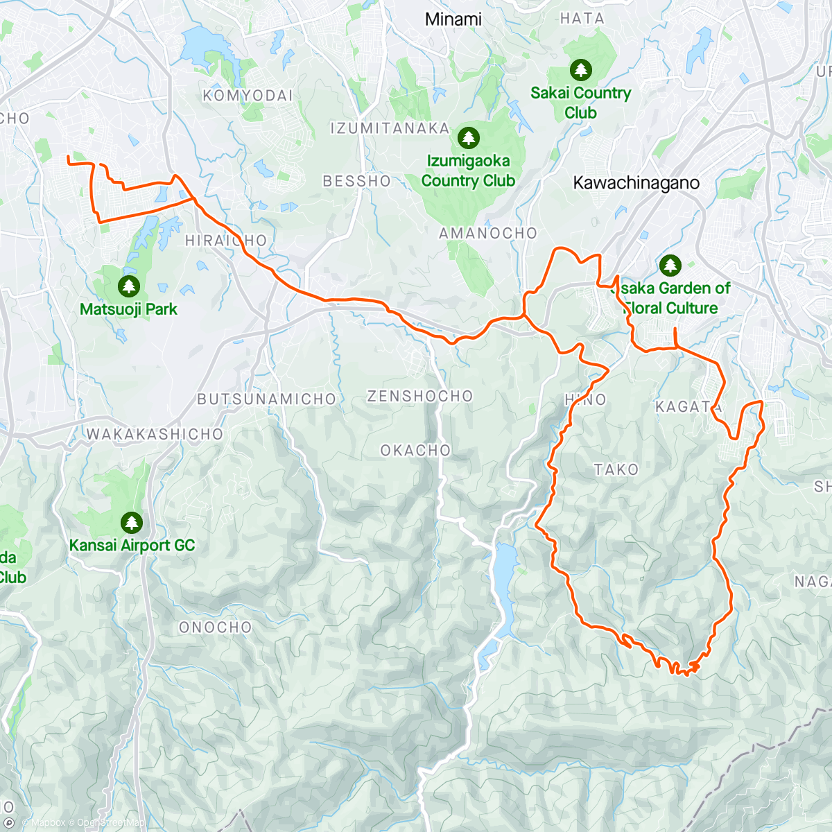 Kaart van de activiteit “和泉〜岩湧山〜和泉”