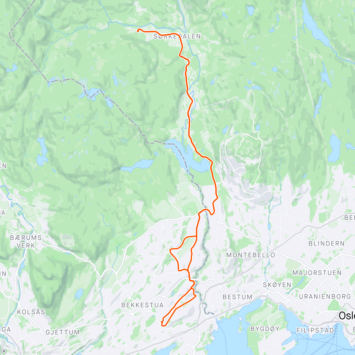 Mapa de la actividad, Sørkedalen