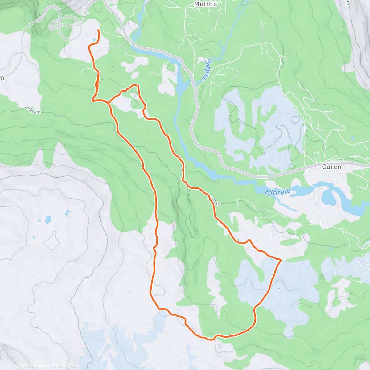 Map of the activity, Lunch Hike