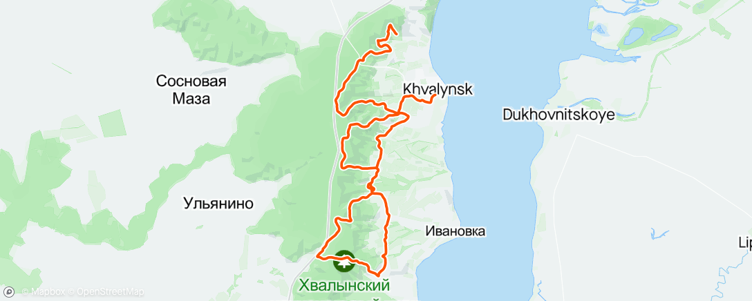 活动地图，Хвалынск горный марафон