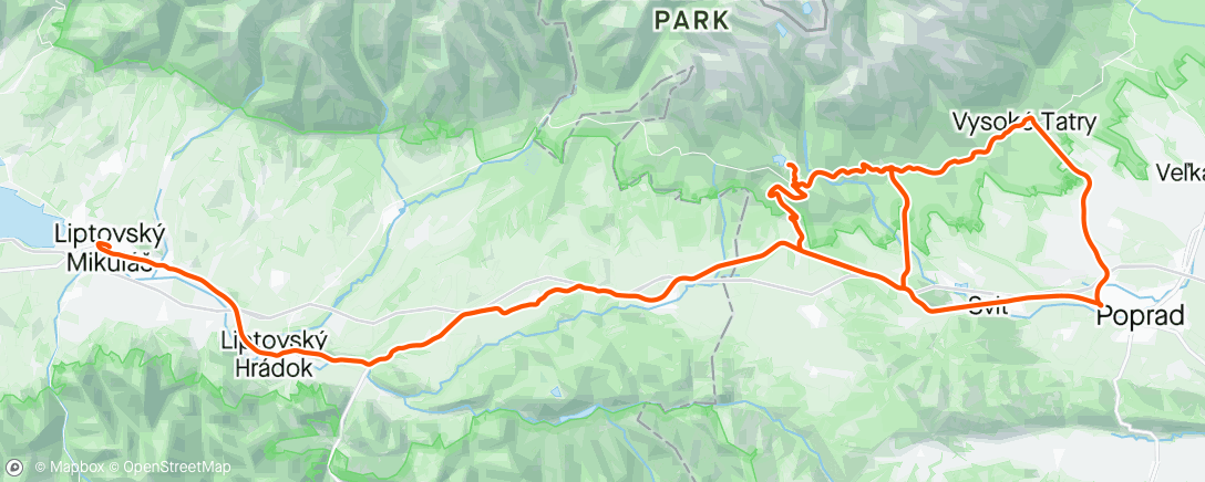 Map of the activity, Okolo Slovenska (Tour of Slovakia) - Stage 5