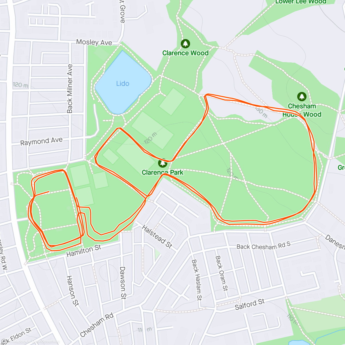 Map of the activity, Parkrun #224 - Clarence