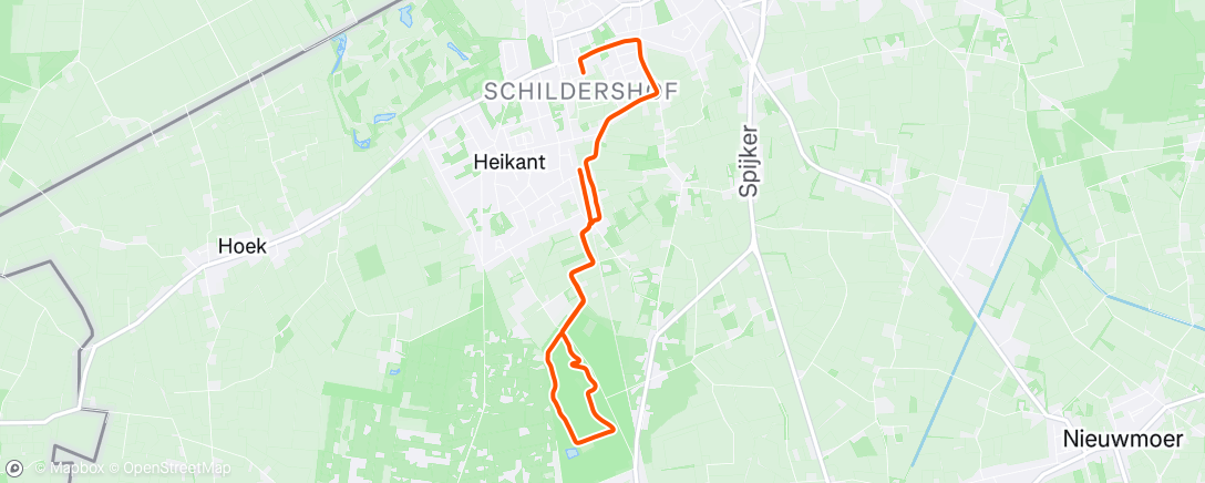 Map of the activity, Ochtendloop