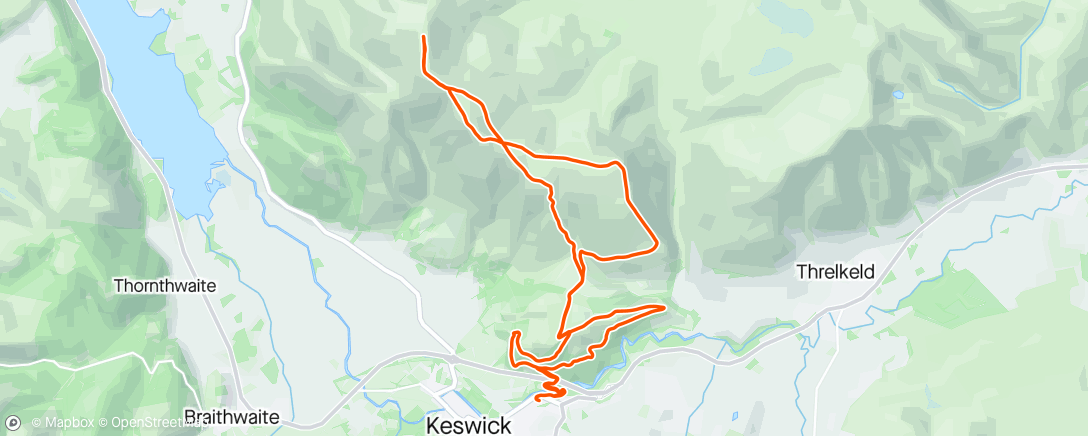 Map of the activity, Skiddaw uphill efforts
