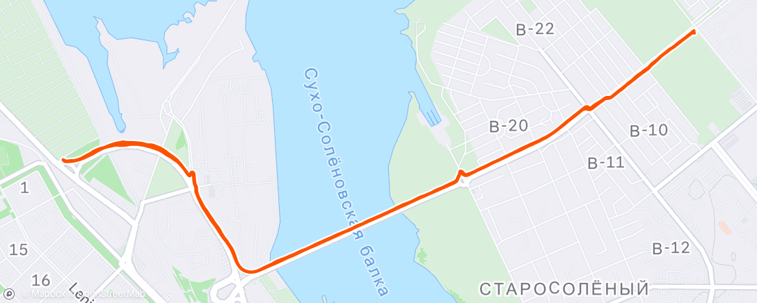 Map of the activity, Afternoon Run