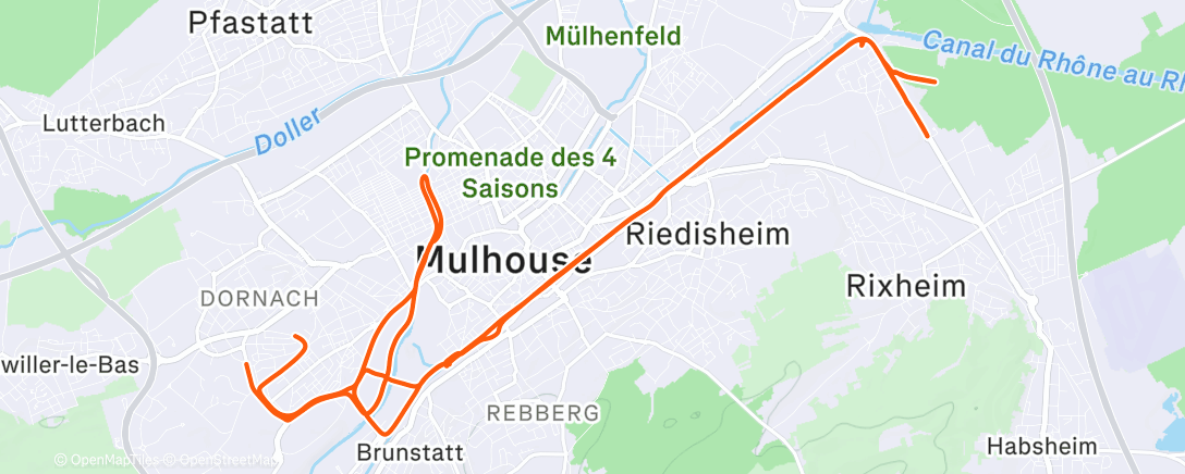 Map of the activity, Sortie vélo le matin