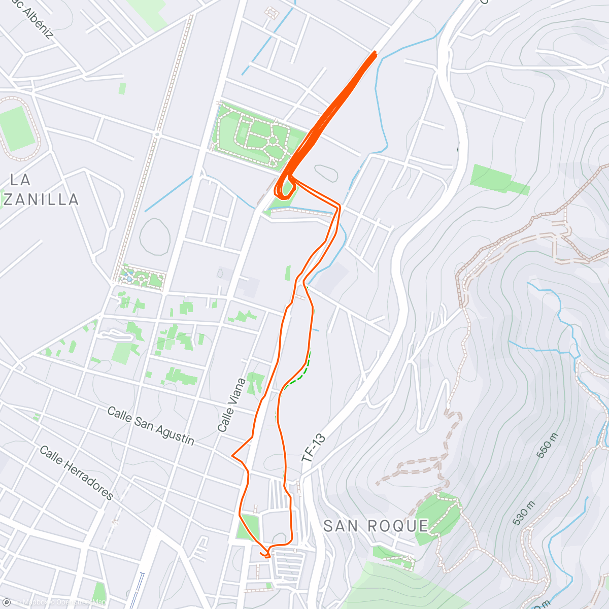 Map of the activity, Carrera nocturna