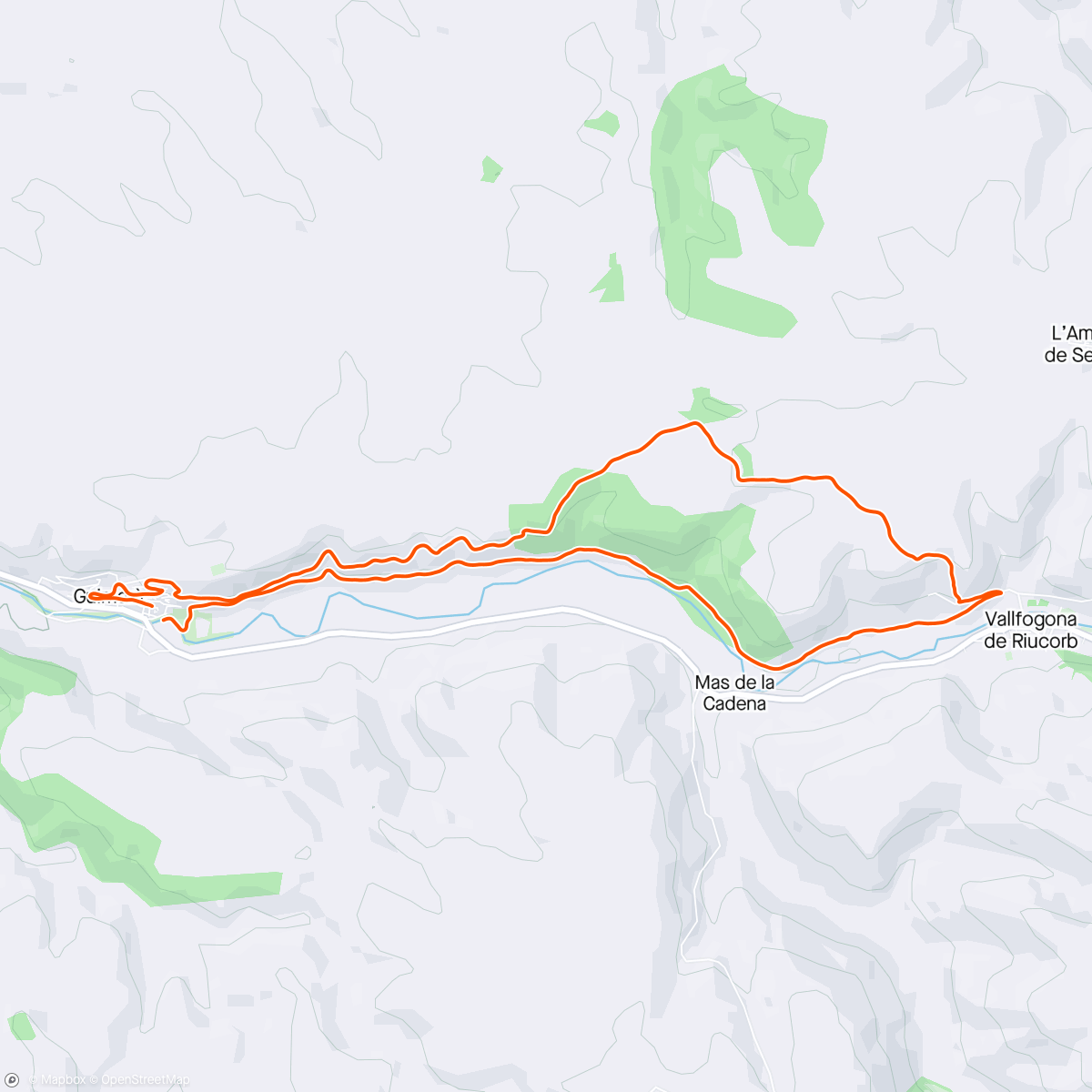Mapa da atividade, Cursa de Guimerá amb la Lluïsa