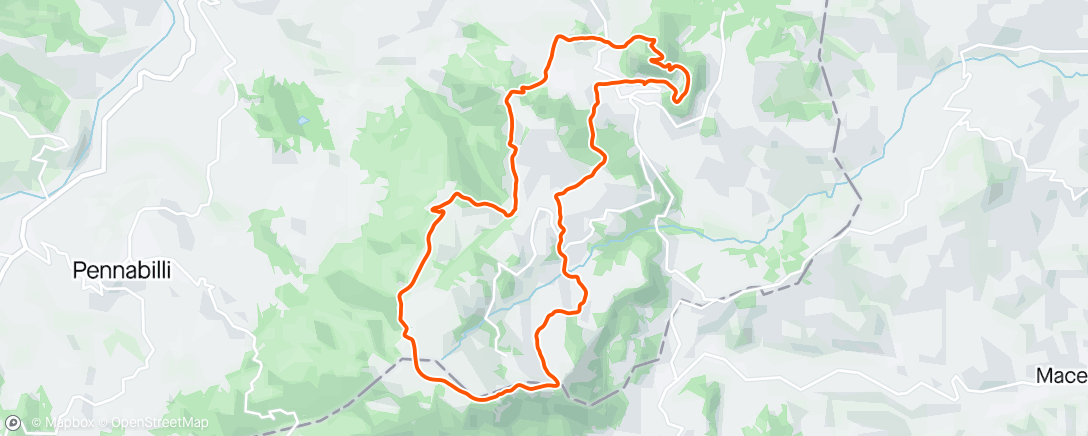 Mapa de la actividad, Montecopiolo Trail