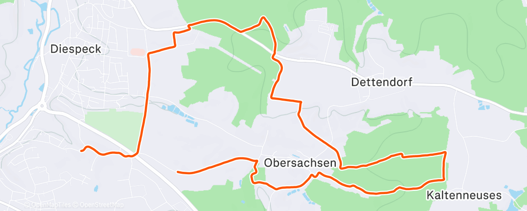 Map of the activity, Lauf am Morgen