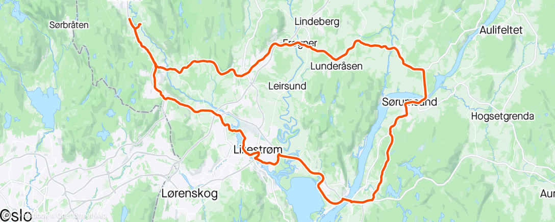 Mappa dell'attività Rundt om Sørumsand med Karl Olav