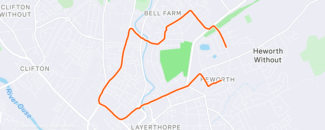 Карта физической активности (First recovery run in a long time - should probably do more of these)