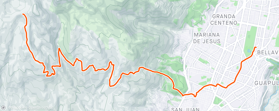 Mapa de la actividad, Vuelta en bicicleta de montaña matutina