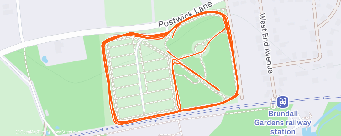 Map of the activity, Morning Brundle park.