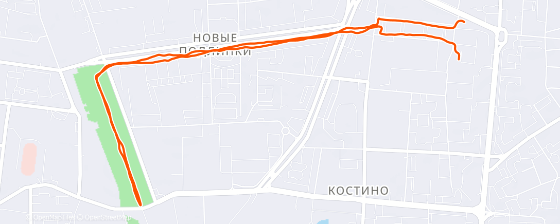 Map of the activity, Вечерний забег