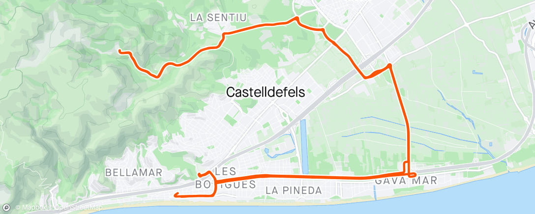 Karte der Aktivität „28/04/2024 Castelldefels ☔️”
