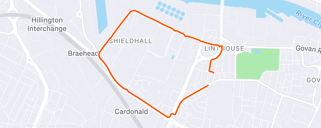 Map of the activity, Brisk Dusk Run 🌆