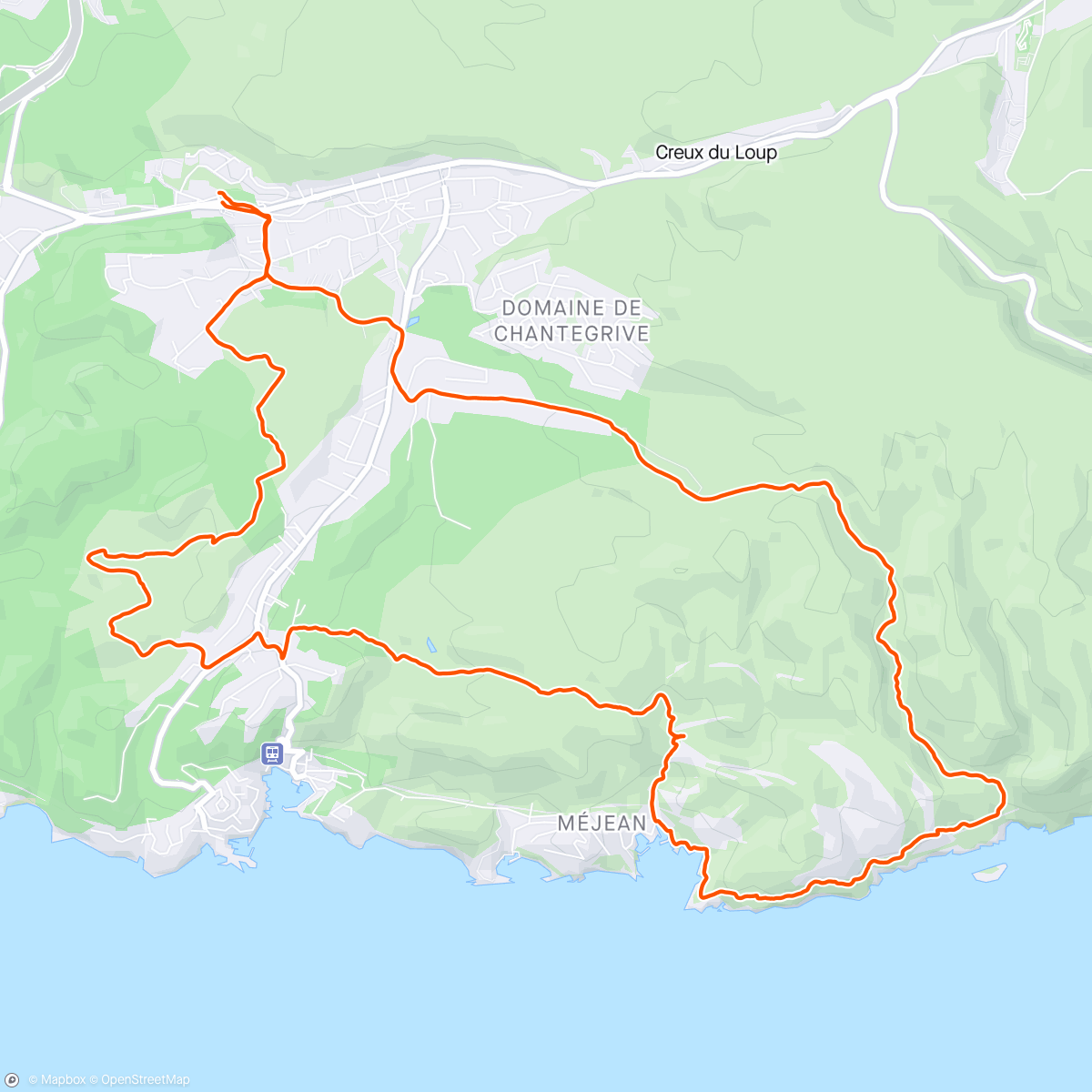 Map of the activity, Trail des 5 calanques