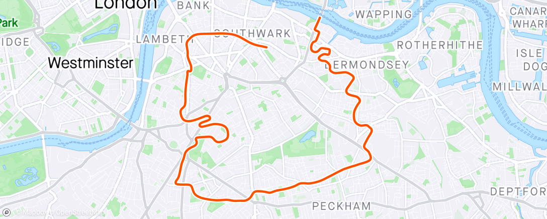 Map of the activity, Zwift - Low-Cadence Intervals in London