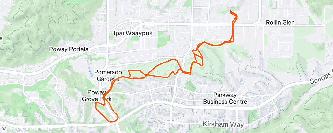 Map of the activity, Afternoon Trail Run